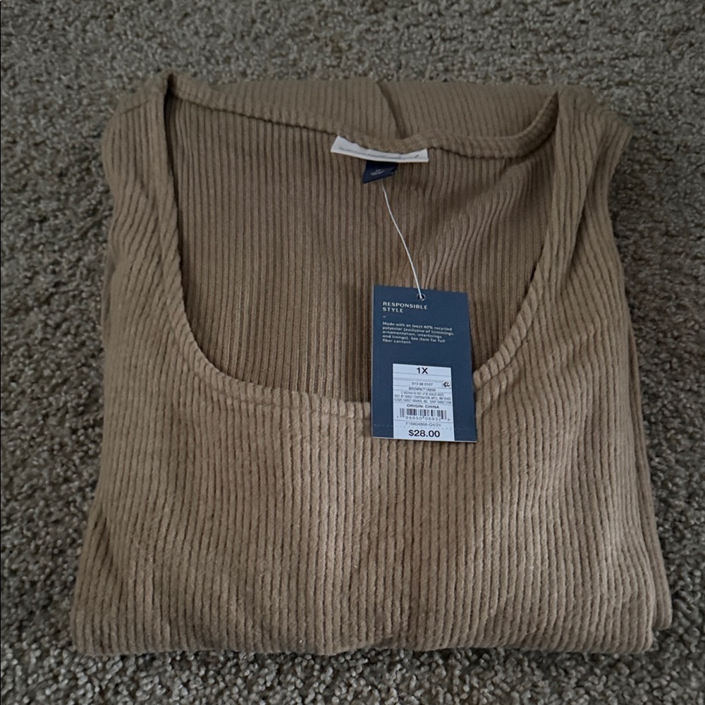 Ribbed Knit dress in Warm Brown very soft!